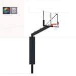 Panier de basket 3x3 à sceller, certifié FIBA, déport 2,25m