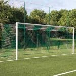 But de football à 11 à sceller, en aluminium ø101.6mm, avec crochets - Ancrage fourni