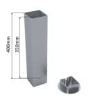 Jeu de 4 fourreaux aluminium pour poteaux de 80x80mm - Hauteur 400mm