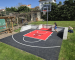 terrain de basket extérieur rouge et noir